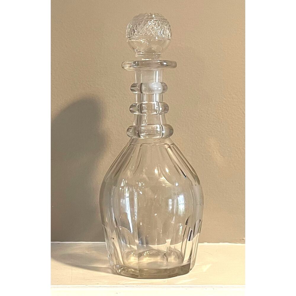 Vintage Clear Glass Decanter, Stopper / Lid